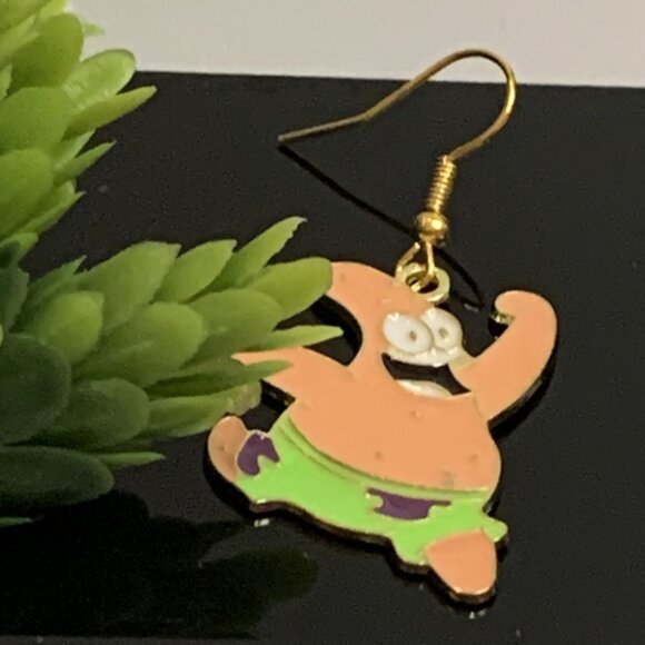 Sponge Bob Earring, Patrick Starfish, Patrick Earring, Gift Idea, Silly Earring - Picture 2 of 7
